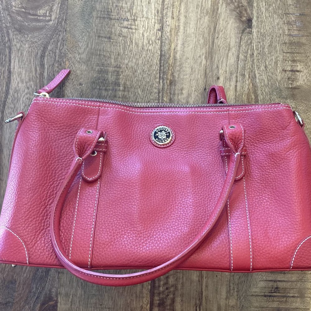 Red Leather Shoulder Bag by Dooney & Bourke